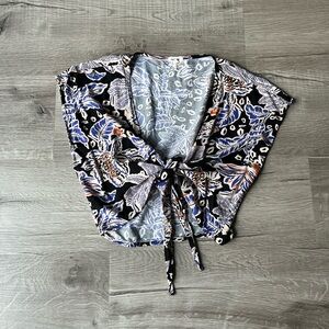 Garage Floral Tie-Front Blouse